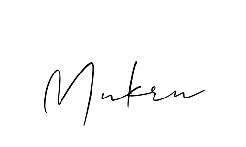 How to make Mnkrn name signature. Use Allison_Script style for creating short signs online. This is the latest handwritten sign. Mnkrn signature style 2 images and pictures png