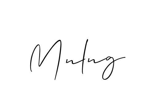 Also You can easily find your signature by using the search form. We will create Mnlng name handwritten signature images for you free of cost using Allison_Script sign style. Mnlng signature style 2 images and pictures png