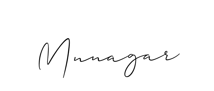 Use a signature maker to create a handwritten signature online. With this signature software, you can design (Allison_Script) your own signature for name Mnnagar. Mnnagar signature style 2 images and pictures png