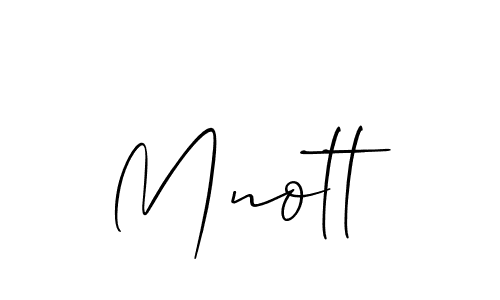 Design your own signature with our free online signature maker. With this signature software, you can create a handwritten (Allison_Script) signature for name Mnott. Mnott signature style 2 images and pictures png