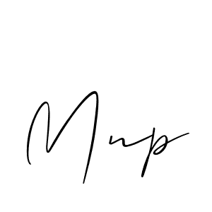 Make a beautiful signature design for name Mnp. With this signature (Allison_Script) style, you can create a handwritten signature for free. Mnp signature style 2 images and pictures png
