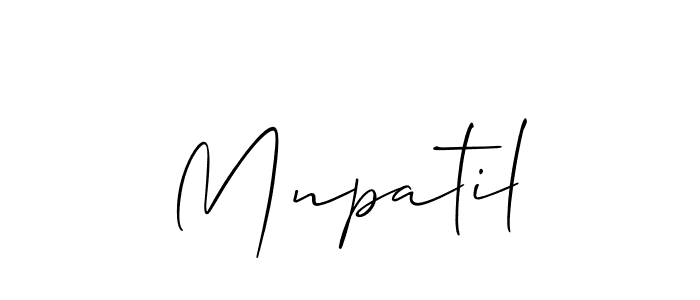 Use a signature maker to create a handwritten signature online. With this signature software, you can design (Allison_Script) your own signature for name Mnpatil. Mnpatil signature style 2 images and pictures png