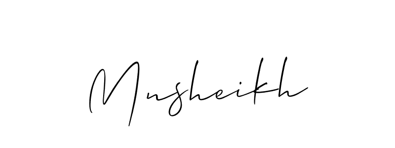 It looks lik you need a new signature style for name Mnsheikh. Design unique handwritten (Allison_Script) signature with our free signature maker in just a few clicks. Mnsheikh signature style 2 images and pictures png