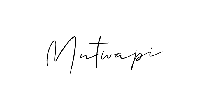 Allison_Script is a professional signature style that is perfect for those who want to add a touch of class to their signature. It is also a great choice for those who want to make their signature more unique. Get Mntwapi name to fancy signature for free. Mntwapi signature style 2 images and pictures png