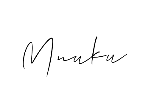 if you are searching for the best signature style for your name Mnuku. so please give up your signature search. here we have designed multiple signature styles  using Allison_Script. Mnuku signature style 2 images and pictures png