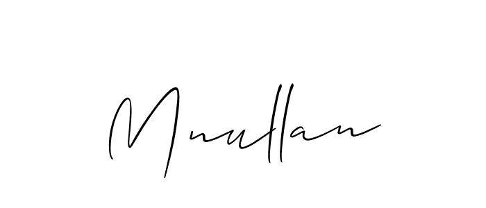 Create a beautiful signature design for name Mnullan. With this signature (Allison_Script) fonts, you can make a handwritten signature for free. Mnullan signature style 2 images and pictures png