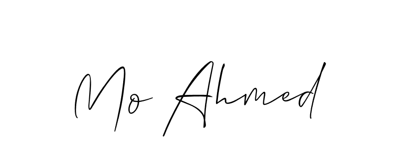 Use a signature maker to create a handwritten signature online. With this signature software, you can design (Allison_Script) your own signature for name Mo Ahmed. Mo Ahmed signature style 2 images and pictures png