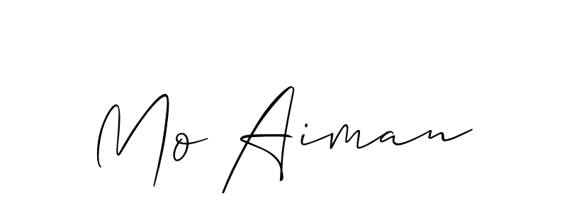 Make a beautiful signature design for name Mo Aiman. With this signature (Allison_Script) style, you can create a handwritten signature for free. Mo Aiman signature style 2 images and pictures png