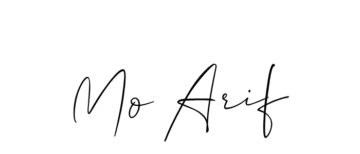 The best way (Allison_Script) to make a short signature is to pick only two or three words in your name. The name Mo Arif include a total of six letters. For converting this name. Mo Arif signature style 2 images and pictures png