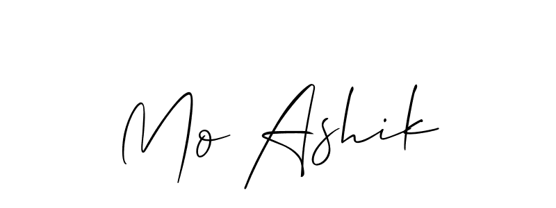 Also You can easily find your signature by using the search form. We will create Mo Ashik name handwritten signature images for you free of cost using Allison_Script sign style. Mo Ashik signature style 2 images and pictures png
