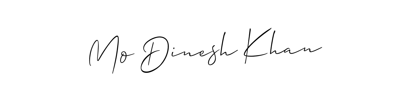 Create a beautiful signature design for name Mo Dinesh Khan. With this signature (Allison_Script) fonts, you can make a handwritten signature for free. Mo Dinesh Khan signature style 2 images and pictures png