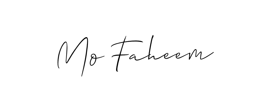 Mo Faheem stylish signature style. Best Handwritten Sign (Allison_Script) for my name. Handwritten Signature Collection Ideas for my name Mo Faheem. Mo Faheem signature style 2 images and pictures png