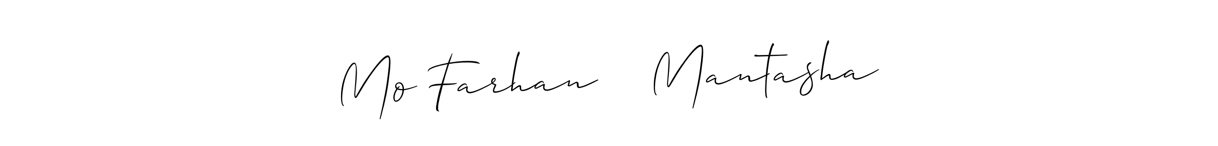 Mo Farhan ❤️ Mantasha stylish signature style. Best Handwritten Sign (Allison_Script) for my name. Handwritten Signature Collection Ideas for my name Mo Farhan ❤️ Mantasha. Mo Farhan ❤️ Mantasha signature style 2 images and pictures png