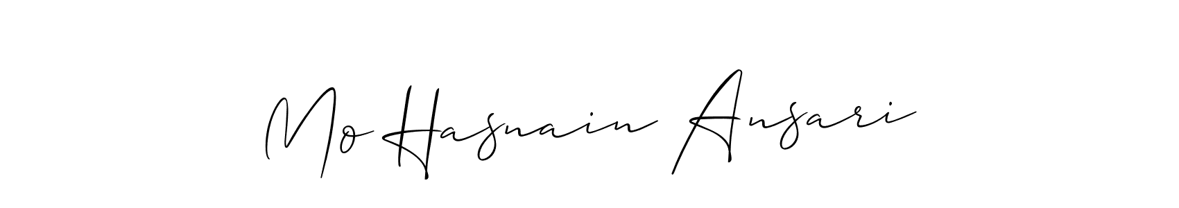 Allison_Script is a professional signature style that is perfect for those who want to add a touch of class to their signature. It is also a great choice for those who want to make their signature more unique. Get Mo Hasnain Ansari name to fancy signature for free. Mo Hasnain Ansari signature style 2 images and pictures png