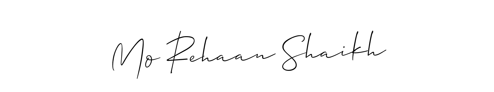 Make a short Mo Rehaan Shaikh signature style. Manage your documents anywhere anytime using Allison_Script. Create and add eSignatures, submit forms, share and send files easily. Mo Rehaan Shaikh signature style 2 images and pictures png