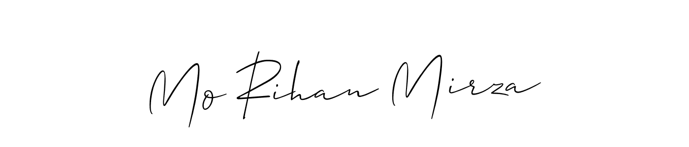 Use a signature maker to create a handwritten signature online. With this signature software, you can design (Allison_Script) your own signature for name Mo Rihan Mirza. Mo Rihan Mirza signature style 2 images and pictures png