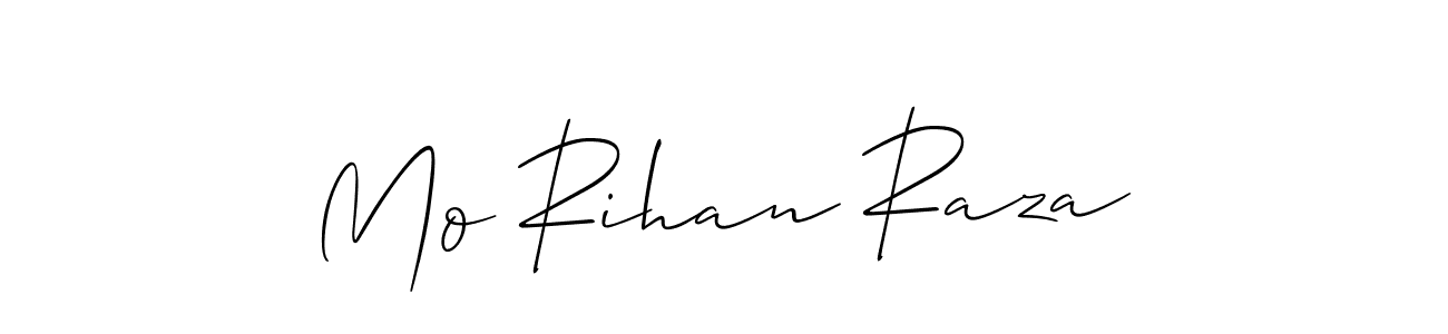 Allison_Script is a professional signature style that is perfect for those who want to add a touch of class to their signature. It is also a great choice for those who want to make their signature more unique. Get Mo Rihan Raza name to fancy signature for free. Mo Rihan Raza signature style 2 images and pictures png