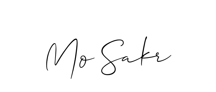 How to make Mo Sakr name signature. Use Allison_Script style for creating short signs online. This is the latest handwritten sign. Mo Sakr signature style 2 images and pictures png