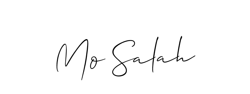 How to make Mo Salah name signature. Use Allison_Script style for creating short signs online. This is the latest handwritten sign. Mo Salah signature style 2 images and pictures png