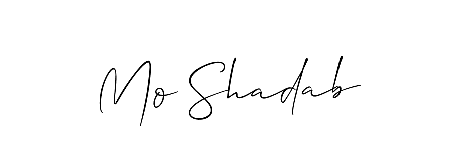 You should practise on your own different ways (Allison_Script) to write your name (Mo Shadab) in signature. don't let someone else do it for you. Mo Shadab signature style 2 images and pictures png