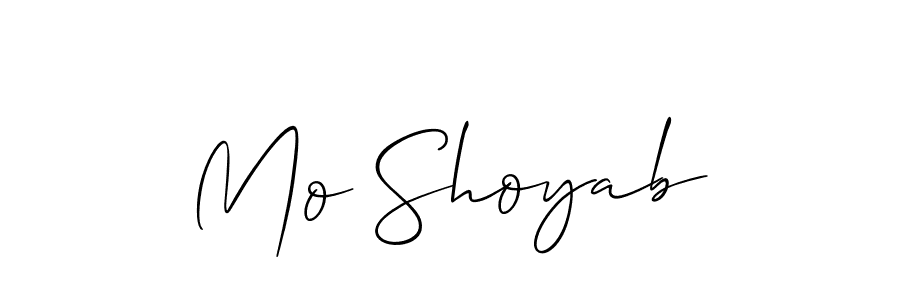 Design your own signature with our free online signature maker. With this signature software, you can create a handwritten (Allison_Script) signature for name Mo Shoyab. Mo Shoyab signature style 2 images and pictures png