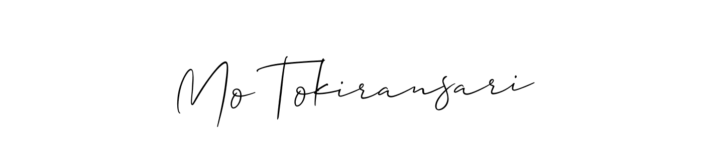 You should practise on your own different ways (Allison_Script) to write your name (Mo Tokiransari) in signature. don't let someone else do it for you. Mo Tokiransari signature style 2 images and pictures png