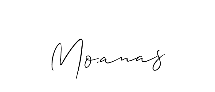 Make a beautiful signature design for name Mo.anas. With this signature (Allison_Script) style, you can create a handwritten signature for free. Mo.anas signature style 2 images and pictures png