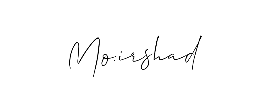 You should practise on your own different ways (Allison_Script) to write your name (Mo.irshad) in signature. don't let someone else do it for you. Mo.irshad signature style 2 images and pictures png