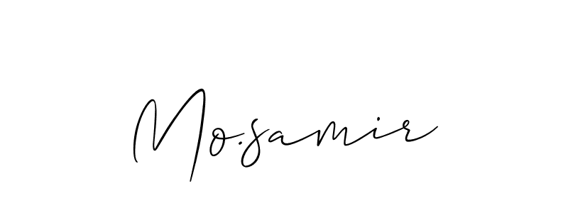 if you are searching for the best signature style for your name Mo.samir. so please give up your signature search. here we have designed multiple signature styles  using Allison_Script. Mo.samir signature style 2 images and pictures png