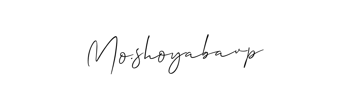 Design your own signature with our free online signature maker. With this signature software, you can create a handwritten (Allison_Script) signature for name Mo.shoyabavp. Mo.shoyabavp signature style 2 images and pictures png