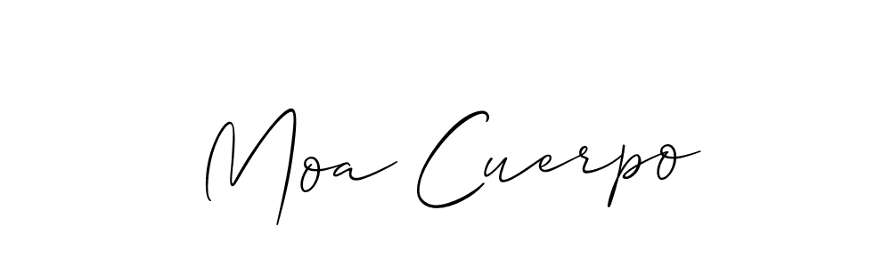 Also You can easily find your signature by using the search form. We will create Moa Cuerpo name handwritten signature images for you free of cost using Allison_Script sign style. Moa Cuerpo signature style 2 images and pictures png
