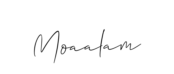 Moaalam stylish signature style. Best Handwritten Sign (Allison_Script) for my name. Handwritten Signature Collection Ideas for my name Moaalam. Moaalam signature style 2 images and pictures png