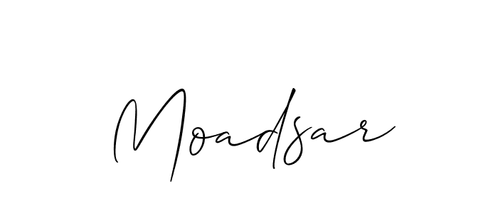 Allison_Script is a professional signature style that is perfect for those who want to add a touch of class to their signature. It is also a great choice for those who want to make their signature more unique. Get Moadsar name to fancy signature for free. Moadsar signature style 2 images and pictures png