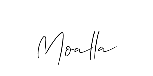 Use a signature maker to create a handwritten signature online. With this signature software, you can design (Allison_Script) your own signature for name Moalla. Moalla signature style 2 images and pictures png