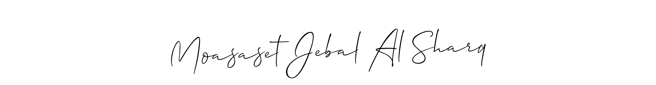 if you are searching for the best signature style for your name Moasaset Jebal Al Sharq. so please give up your signature search. here we have designed multiple signature styles  using Allison_Script. Moasaset Jebal Al Sharq signature style 2 images and pictures png