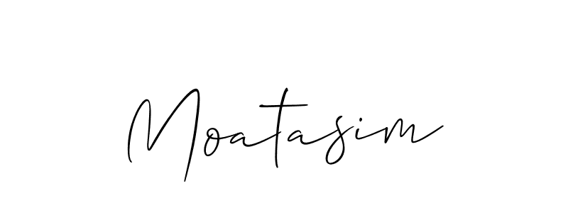 Create a beautiful signature design for name Moatasim. With this signature (Allison_Script) fonts, you can make a handwritten signature for free. Moatasim signature style 2 images and pictures png