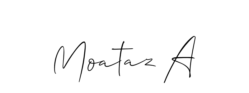 Use a signature maker to create a handwritten signature online. With this signature software, you can design (Allison_Script) your own signature for name Moataz A. Moataz A signature style 2 images and pictures png