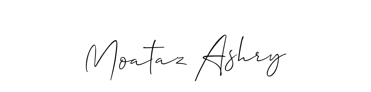 How to make Moataz Ashry name signature. Use Allison_Script style for creating short signs online. This is the latest handwritten sign. Moataz Ashry signature style 2 images and pictures png