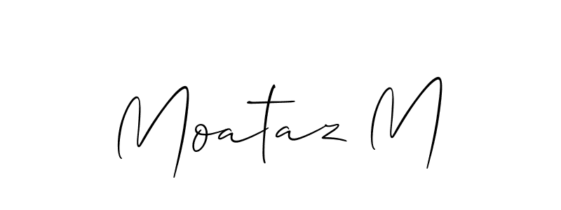 Also You can easily find your signature by using the search form. We will create Moataz M name handwritten signature images for you free of cost using Allison_Script sign style. Moataz M signature style 2 images and pictures png