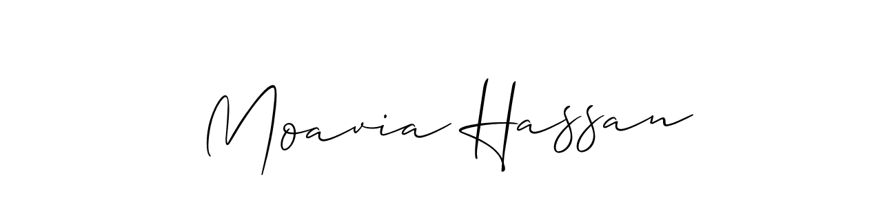 How to make Moavia Hassan signature? Allison_Script is a professional autograph style. Create handwritten signature for Moavia Hassan name. Moavia Hassan signature style 2 images and pictures png