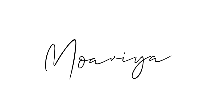 Make a beautiful signature design for name Moaviya. With this signature (Allison_Script) style, you can create a handwritten signature for free. Moaviya signature style 2 images and pictures png