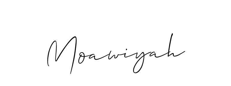 Design your own signature with our free online signature maker. With this signature software, you can create a handwritten (Allison_Script) signature for name Moawiyah. Moawiyah signature style 2 images and pictures png