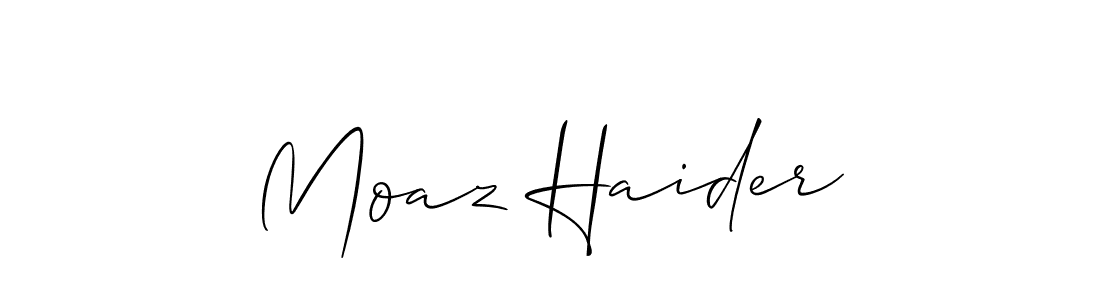 Also we have Moaz Haider name is the best signature style. Create professional handwritten signature collection using Allison_Script autograph style. Moaz Haider signature style 2 images and pictures png