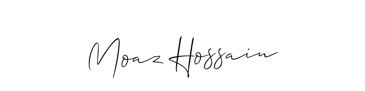 Similarly Allison_Script is the best handwritten signature design. Signature creator online .You can use it as an online autograph creator for name Moaz Hossain. Moaz Hossain signature style 2 images and pictures png