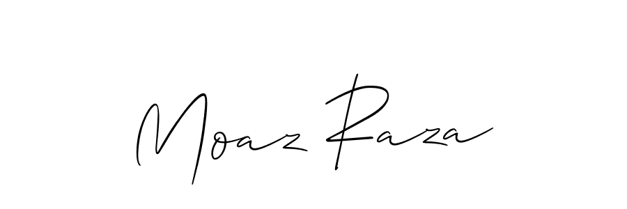 Make a beautiful signature design for name Moaz Raza. With this signature (Allison_Script) style, you can create a handwritten signature for free. Moaz Raza signature style 2 images and pictures png