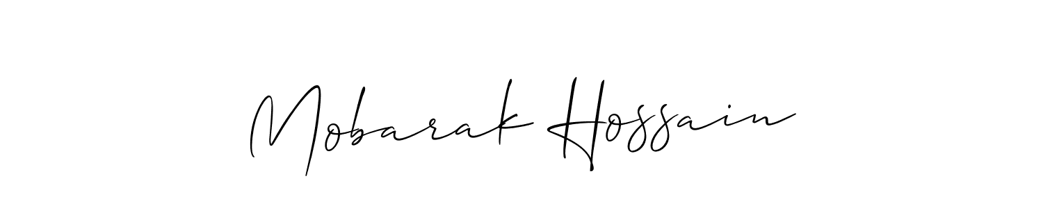 How to make Mobarak Hossain signature? Allison_Script is a professional autograph style. Create handwritten signature for Mobarak Hossain name. Mobarak Hossain signature style 2 images and pictures png