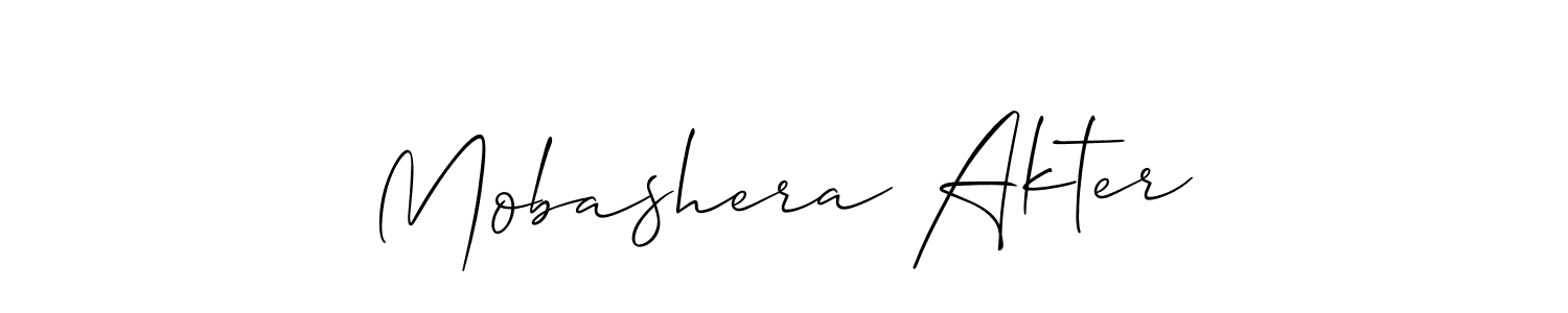 It looks lik you need a new signature style for name Mobashera Akter. Design unique handwritten (Allison_Script) signature with our free signature maker in just a few clicks. Mobashera Akter signature style 2 images and pictures png