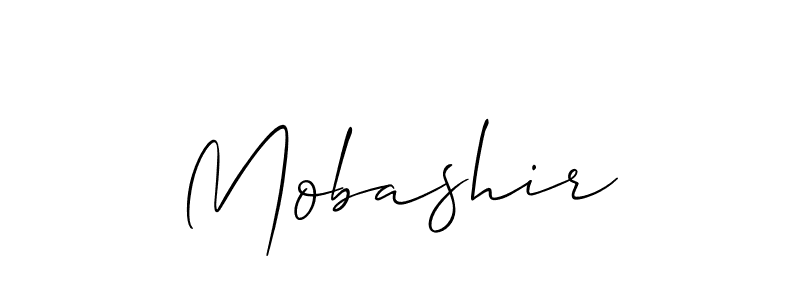 Use a signature maker to create a handwritten signature online. With this signature software, you can design (Allison_Script) your own signature for name Mobashir. Mobashir signature style 2 images and pictures png