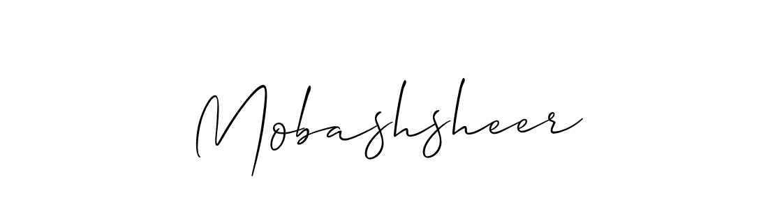 Use a signature maker to create a handwritten signature online. With this signature software, you can design (Allison_Script) your own signature for name Mobashsheer. Mobashsheer signature style 2 images and pictures png
