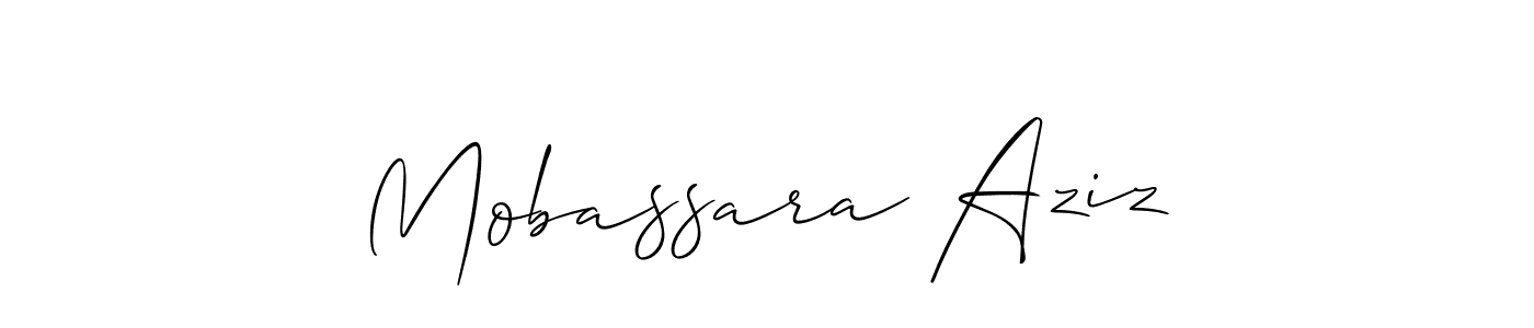 Similarly Allison_Script is the best handwritten signature design. Signature creator online .You can use it as an online autograph creator for name Mobassara Aziz. Mobassara Aziz signature style 2 images and pictures png